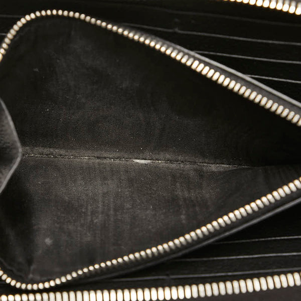 サンローラン フルジップウォレット 長財布 ブラック レザー レディース SAINT LAURENT 【中古】