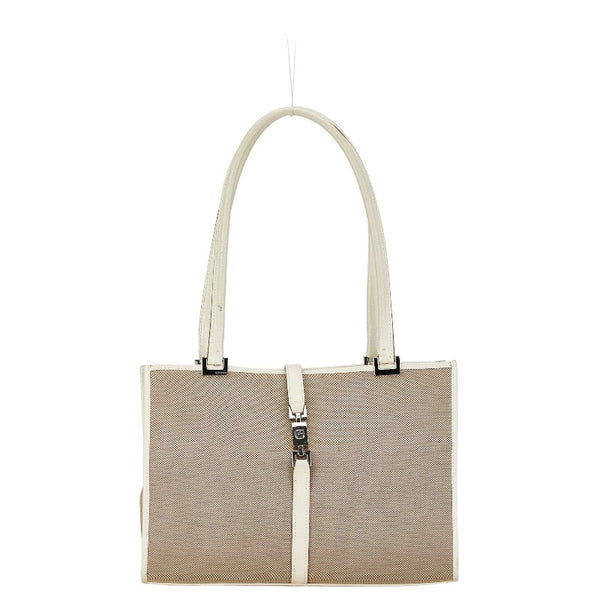 グッチ ジャッキー トートバッグ ショルダーバッグ 002 1073 1705 ベージュ アイボリー ホワイト キャンバス レザー レディース GUCCI 【中古】