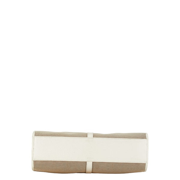 グッチ ジャッキー トートバッグ ショルダーバッグ 002 1073 1705 ベージュ アイボリー ホワイト キャンバス レザー レディース GUCCI 【中古】