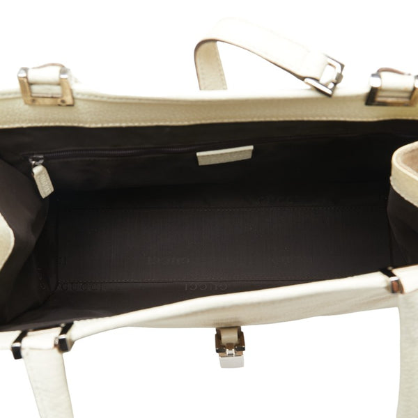 グッチ ジャッキー トートバッグ ショルダーバッグ 002 1073 1705 ベージュ アイボリー ホワイト キャンバス レザー レディース GUCCI 【中古】