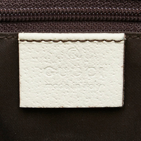 グッチ ジャッキー トートバッグ ショルダーバッグ 002 1073 1705 ベージュ アイボリー ホワイト キャンバス レザー レディース GUCCI 【中古】