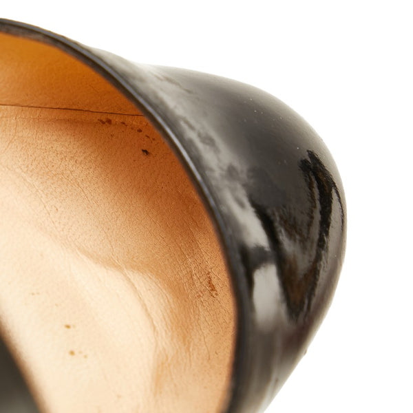 クリスチャンルブタン スリングバックハイヒール パンプス サイズ36 ブラック エナメル レディース Christian Louboutin 【中古】