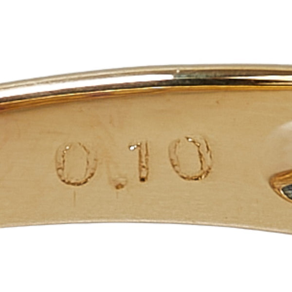 K18YG イエローゴールド ルビー0.7ct ダイヤ0.1ct リング 指輪 レディース 10.5号 【中古】