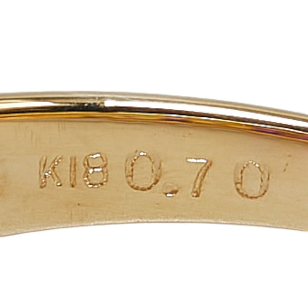 K18YG イエローゴールド ルビー0.7ct ダイヤ0.1ct リング 指輪 レディース 10.5号 【中古】