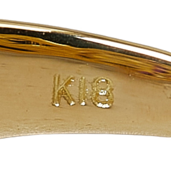 K18YG イエローゴールド ルビー ダイヤ リング 指輪 レディース 12.5号 【中古】