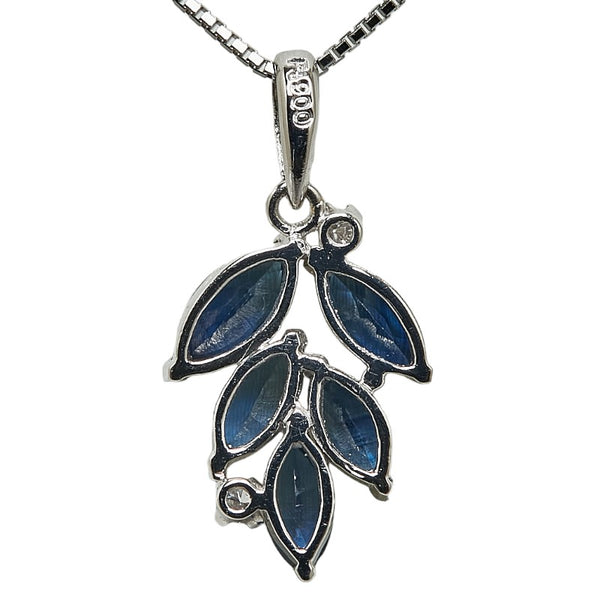 Pt900 プラチナ Pt850 プラチナ サファイア1.27ct ダイヤ ネックレス レディース 【中古】