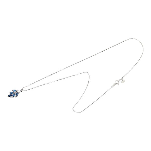 Pt900 プラチナ Pt850 プラチナ サファイア1.27ct ダイヤ ネックレス レディース 【中古】