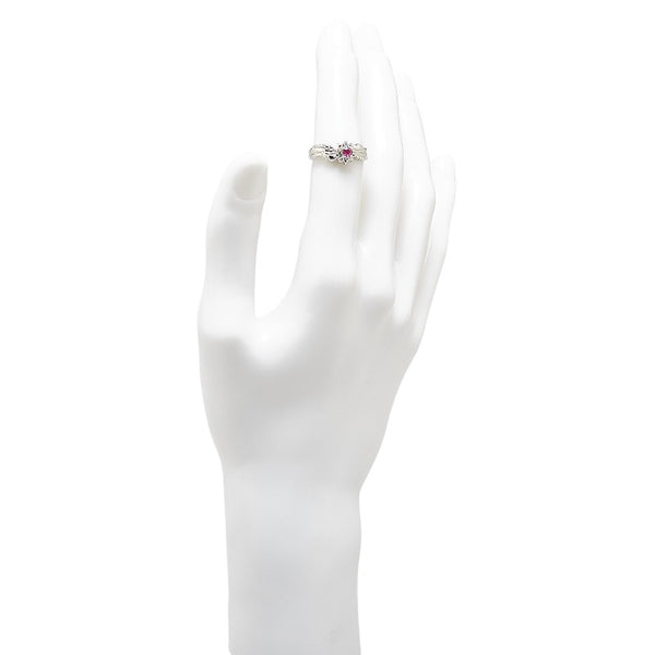 Pt900 プラチナ ルビー ダイヤ リング 指輪 レディース 12.5号 【中古】