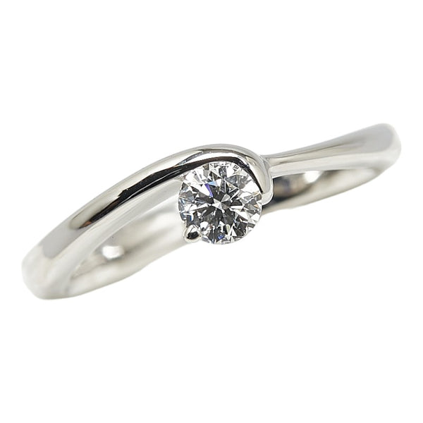 Pt950 プラチナ ダイヤ0.172ct サファイア リング 指輪 レディース 4.5号 【中古】