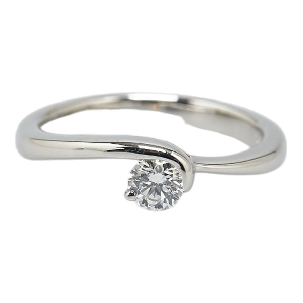 Pt950 プラチナ ダイヤ0.172ct サファイア リング 指輪 レディース 4.5号 【中古】