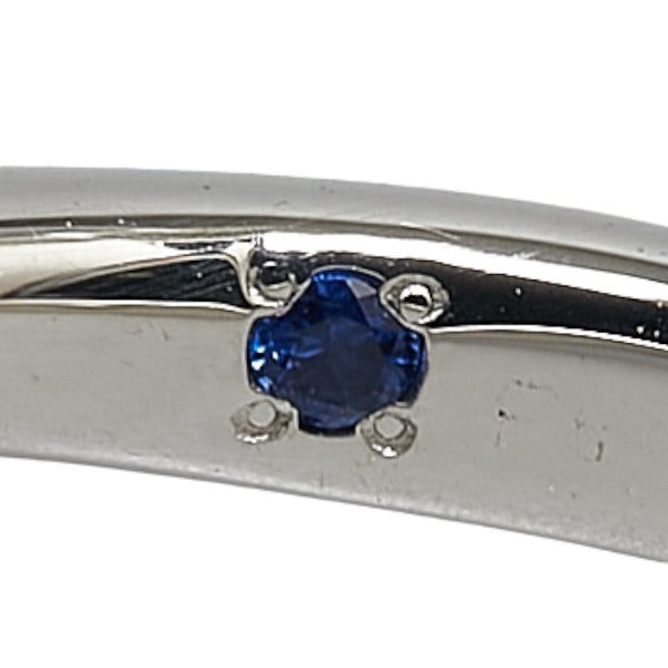 Pt950 プラチナ ダイヤ0.172ct サファイア リング 指輪 レディース 4.5号 【中古】