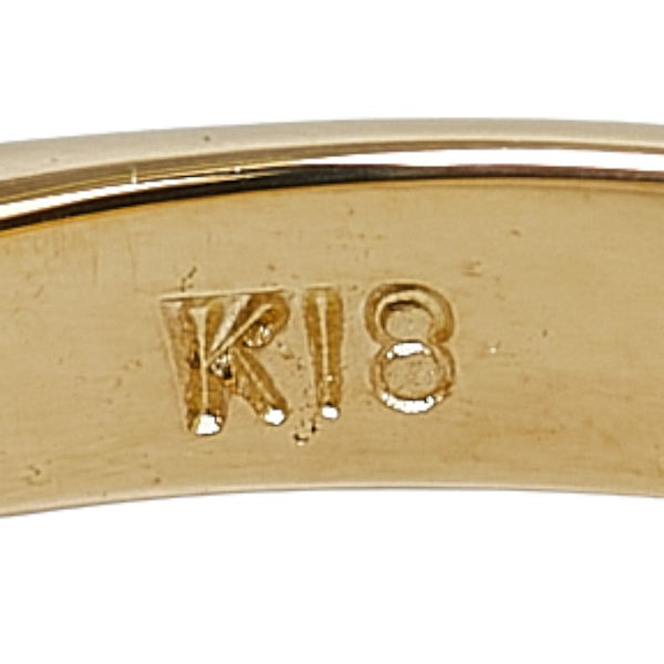 K18YG イエローゴールド ピンクトルマリン0.52ct ダイヤ0.138ct リング 指輪 レディース 15.5号 【中古】