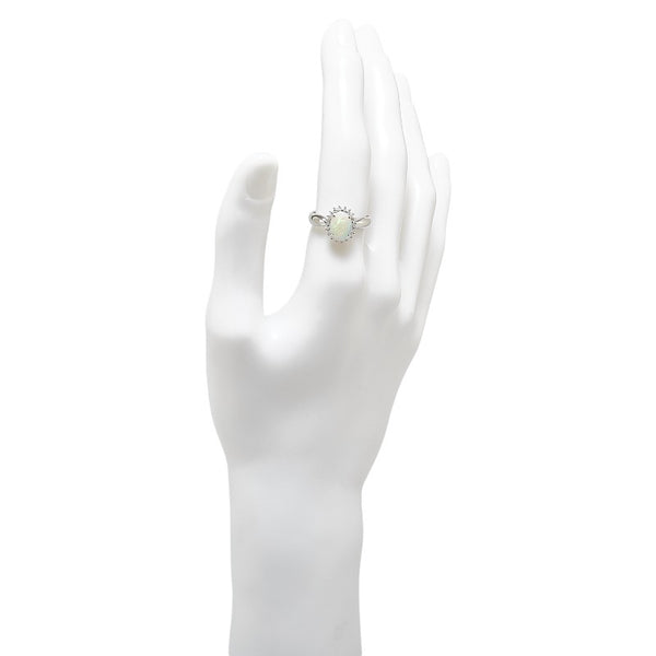 Pt900 プラチナ オパール0.72ct ダイヤ0.23ct リング 指輪 レディース 14.5号 【中古】