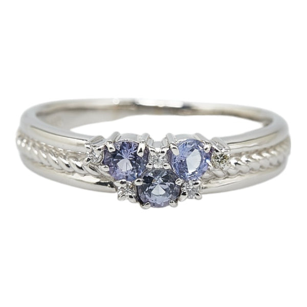 Pt900 プラチナ タンザナイト ダイヤ0.05ct リング 指輪 レディース 13.5号 【中古】
