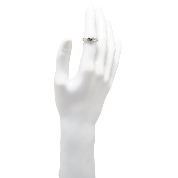 Pt900 プラチナ タンザナイト ダイヤ0.05ct リング 指輪 レディース 13.5号 【中古】