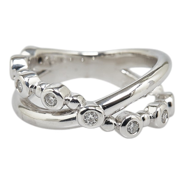 K18WG ホワイトゴールド ダイヤ0.12ct リング 指輪 レディース 1号 【中古】