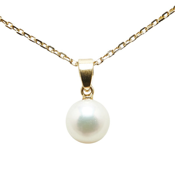 ミキモト K18YG イエローゴールド アコヤパール7.2mm ネックレス レディース MIKIMOTO 【中古】