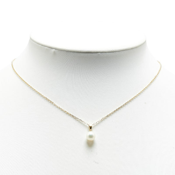ミキモト K18YG イエローゴールド アコヤパール7.2mm ネックレス レディース MIKIMOTO 【中古】