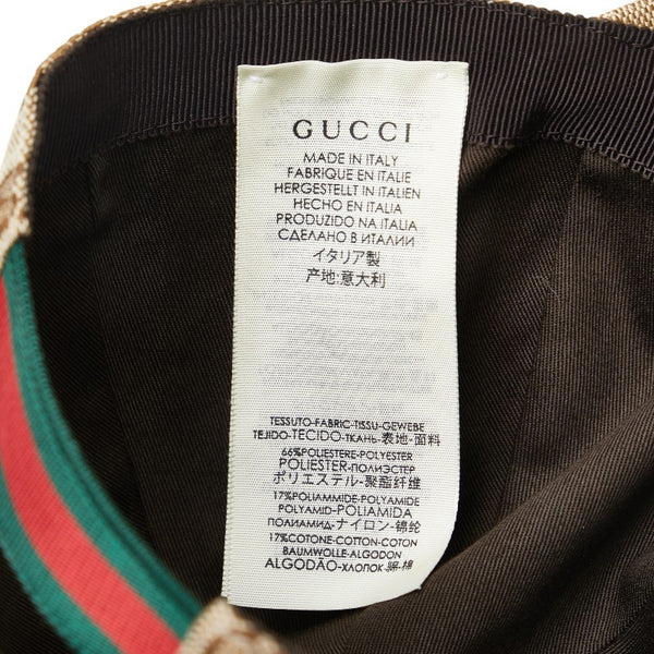 グッチ GGキャンバス シェリーライン ベースボールキャップ サイズ:L 56cm 481774 ベージュ キャンバス レディース GUCCI 【中古】