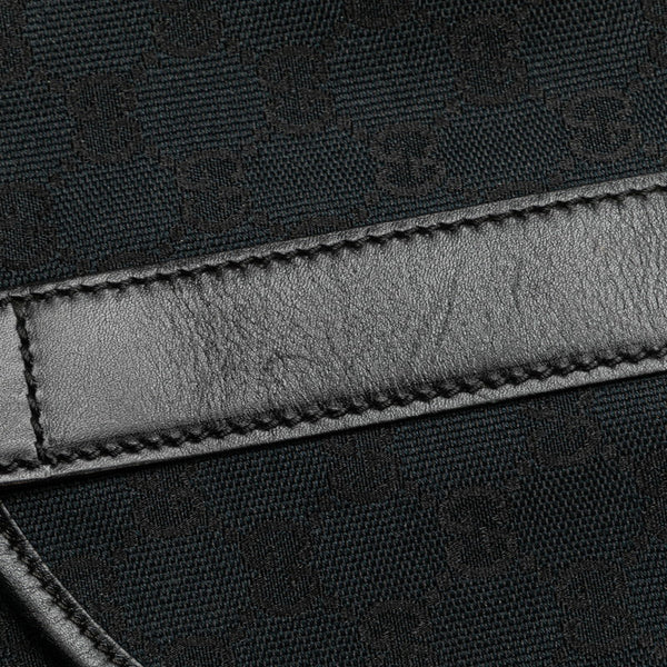 グッチ GGキャンバス 斜め掛け ショルダーバッグ メッセンジャーバッグ 145859 ブラック キャンバス レザー レディース GUCCI 【中古】