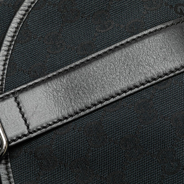 グッチ GGキャンバス 斜め掛け ショルダーバッグ メッセンジャーバッグ 145859 ブラック キャンバス レザー レディース GUCCI 【中古】