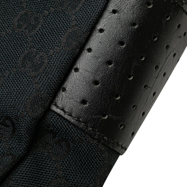 グッチ GGキャンバス 斜め掛け ショルダーバッグ メッセンジャーバッグ 145859 ブラック キャンバス レザー レディース GUCCI 【中古】