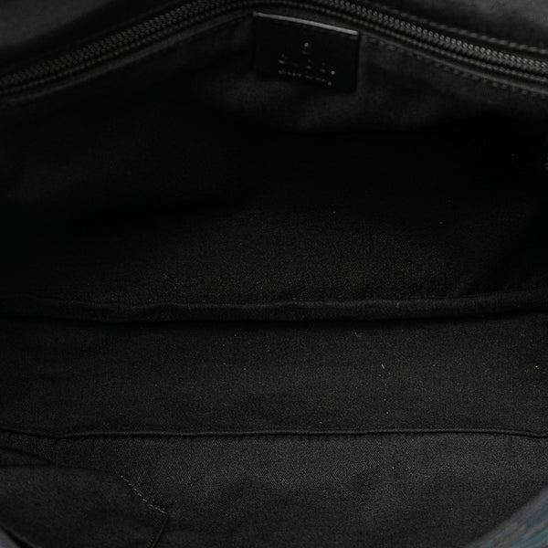 グッチ GGキャンバス 斜め掛け ショルダーバッグ メッセンジャーバッグ 145859 ブラック キャンバス レザー レディース GUCCI 【中古】