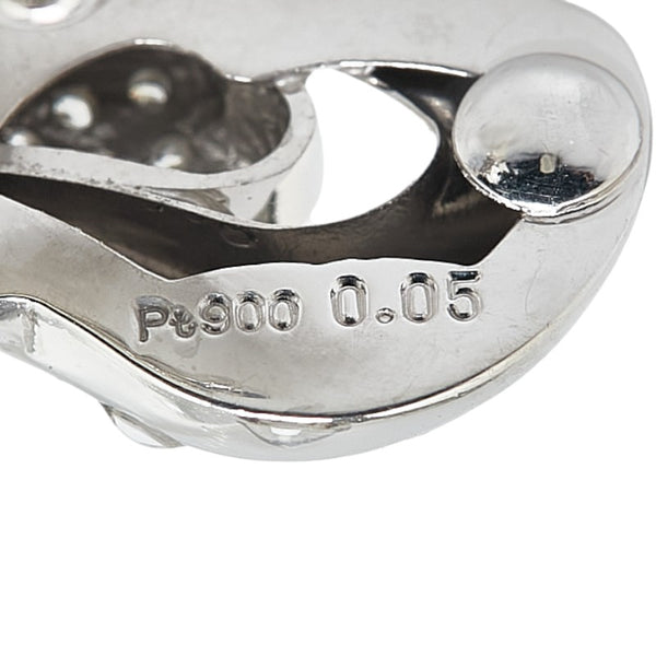 ノーブランド Pt900 プラチナ ダイヤ0.10ct ハート モチーフ イヤリング レディース no brand 【中古】