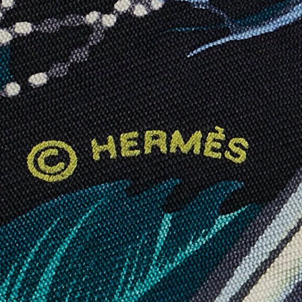 エルメス ツイリー Brazil ブラジル 羽 スカーフ ブラック マルチカラー シルク レディース HERMES 【中古】