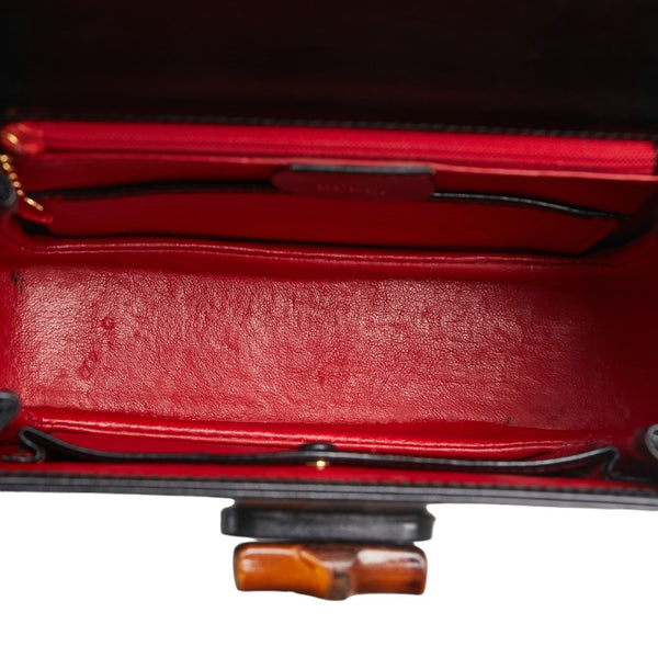 グッチ バンブー ハンドバッグ 000 2046 ブラック レザー レディース GUCCI 【中古】