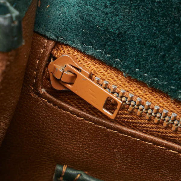 グッチ オールドグッチ バンブー ハンドバッグ グリーン スウェード レディース GUCCI 【中古】