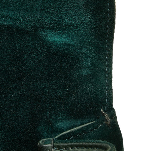 グッチ オールドグッチ バンブー ハンドバッグ グリーン スウェード レディース GUCCI 【中古】