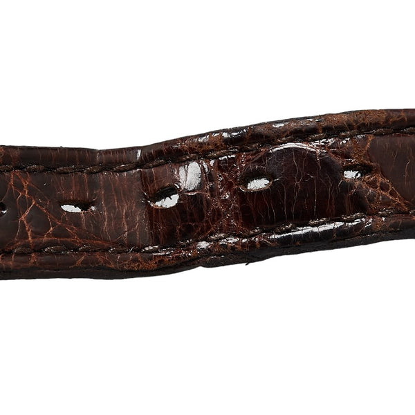 オメガ DE VILLE デビル 腕時計 クオーツ ブラウン文字盤 ステンレススチール レザー レディース OMEGA 【中古】