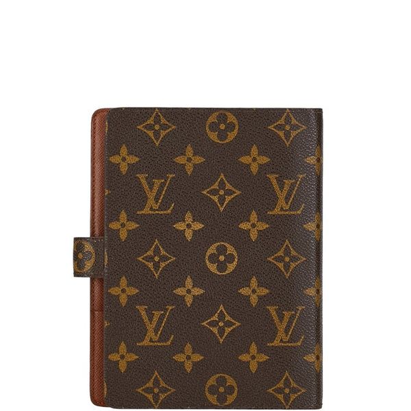 ルイ ヴィトン モノグラム アジェンダMM 手帳カバー R20105 ブラウン PVC レザー レディース LOUIS VUITTON 【中古】