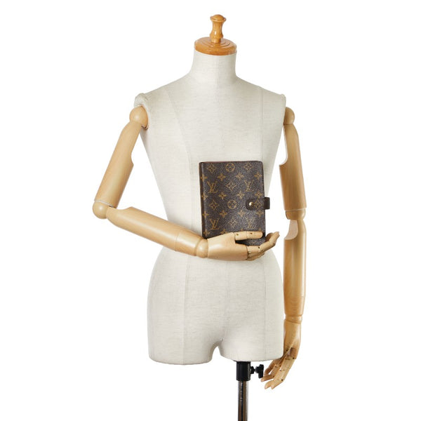 ルイ ヴィトン モノグラム アジェンダMM 手帳カバー R20105 ブラウン PVC レザー レディース LOUIS VUITTON 【中古】