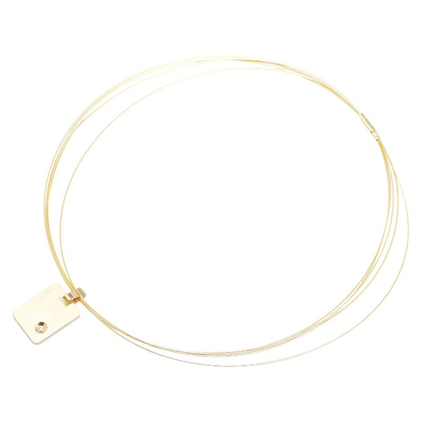 ノーブランド K18YG イエローゴールド ダイヤ0.05ct ペンダントネックレス レディース no brand 【中古】