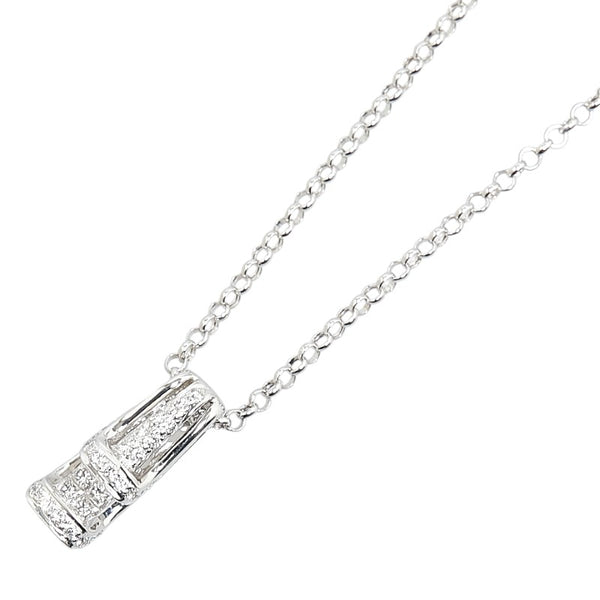 ノーブランド K18WG ホワイトゴールド ダイヤ0.25ct ペンダントネックレス レディース no brand 【中古】