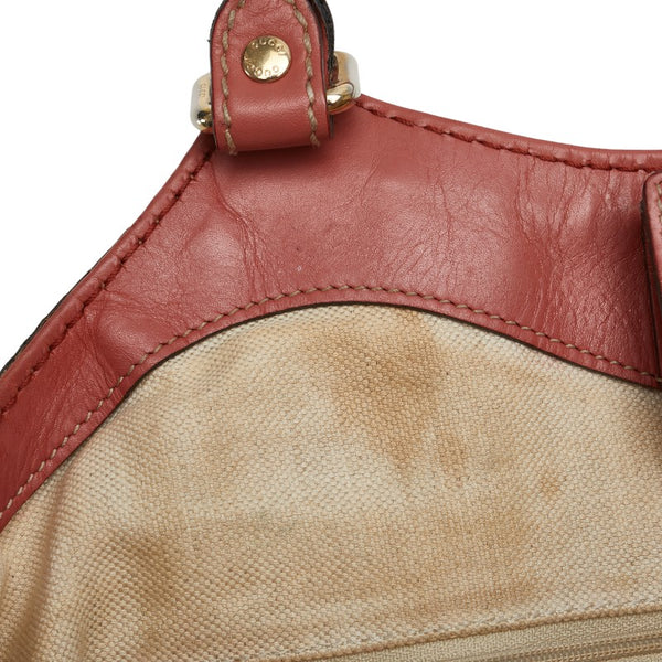 グッチ GGキャンバス スーキー ハンドバッグ トートバッグ 211944 ピンク ブラウン キャンバス レザー レディース GUCCI 【中古】