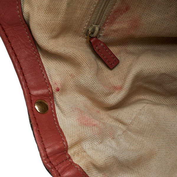 グッチ GGキャンバス スーキー ハンドバッグ トートバッグ 211944 ピンク ブラウン キャンバス レザー レディース GUCCI 【中古】