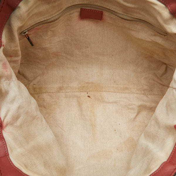 グッチ GGキャンバス スーキー ハンドバッグ トートバッグ 211944 ピンク ブラウン キャンバス レザー レディース GUCCI 【中古】