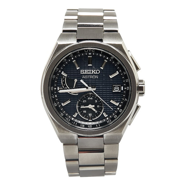 セイコー アストロン ネクスター 腕時計 SBXY065 ソーラー電波時計 ネイビー文字盤 ステンレススチール メンズ SEIKO 【中古】