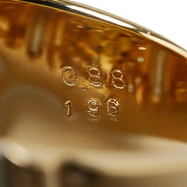 K18 ゴールド Pt900 プラチナ コンビ キャッツアイ0.88ct ダイヤ1.96ct リング 指輪 レディース 17号 【中古】