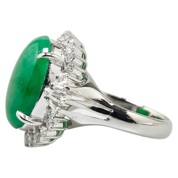 Pt900 プラチナ ひすい7.26ct ダイヤ0.90ct リング 指輪 レディース 11号 【中古】