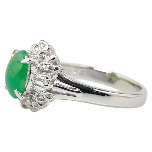 Pt900 プラチナ ひすい1.17ct ダイヤ0.24ct リング 指輪 レディース 9.5号 【中古】