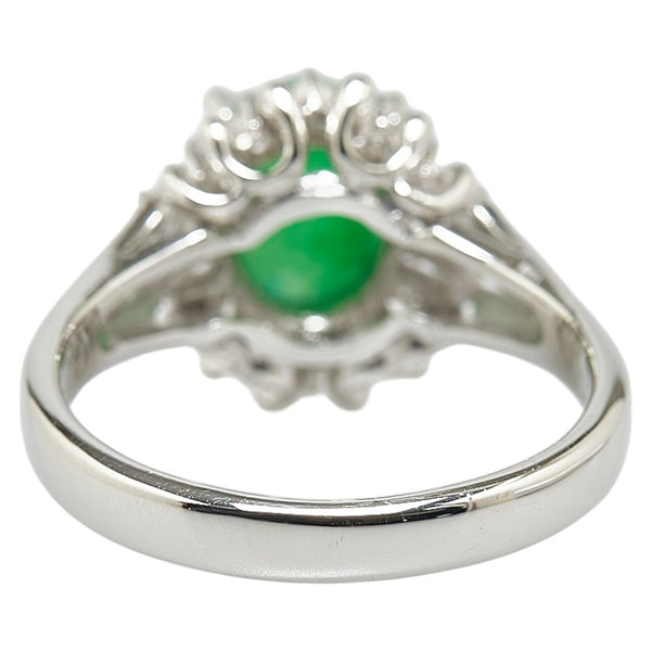 Pt900 プラチナ ひすい1.17ct ダイヤ0.24ct リング 指輪 レディース 9.5号 【中古】