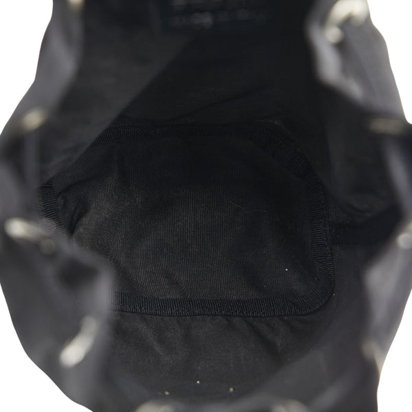 プラダ 三角ロゴプレート ポーチ ブラック ナイロン レザー レディース PRADA 【中古】