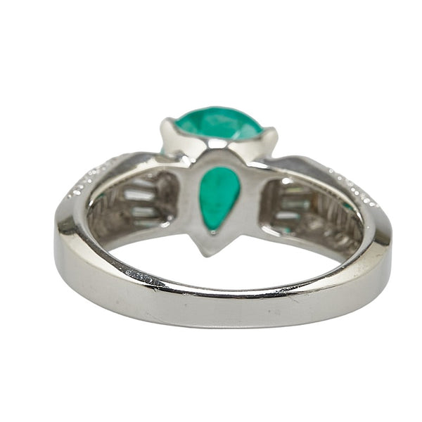 Pt900 プラチナ エメラルド2.23ct ダイヤ0.65ct リング 指輪 レディース 12.5号 【中古】