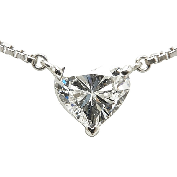 Pt900 プラチナ Pt850 プラチナ ダイヤ1.04ct ハートモチーフ ペンダントネックレス レディース 【中古】