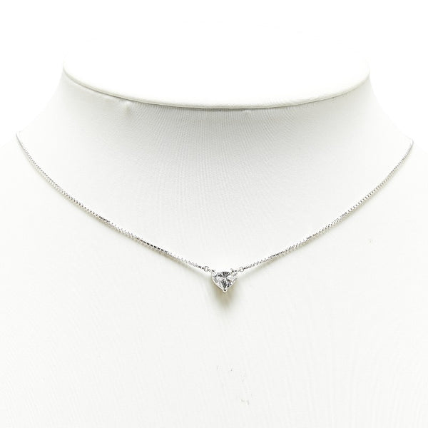 Pt900 プラチナ Pt850 プラチナ ダイヤ1.04ct ハートモチーフ ペンダントネックレス レディース 【中古】