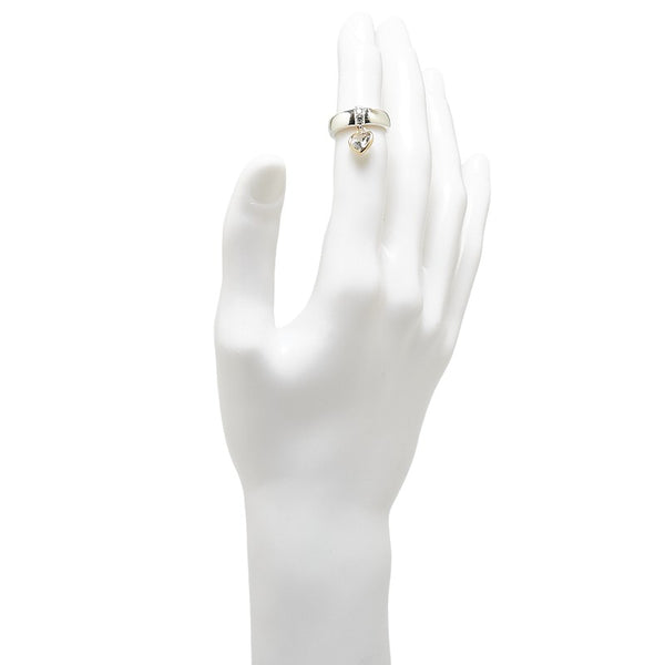 スタージュエリー K18YG イエローゴールド SV925 シルバー キュービックジルコニア ハートチャーム リング 指輪 レディース STAR JEWELRY 7号 【中古】